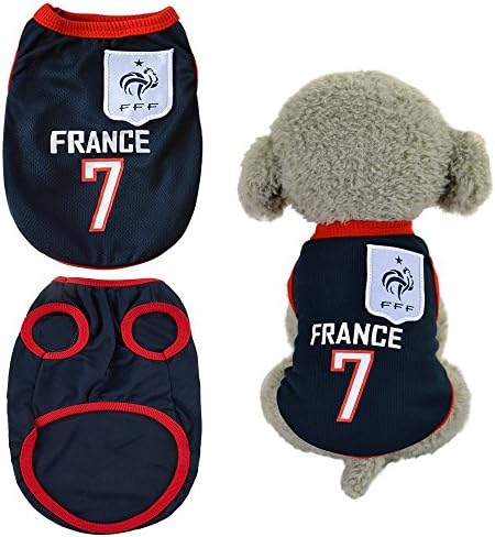 COSL Dog Clothes Football T-shirt 2018 World Cup FIFA Team Jersey for Pet France (1 PSC) (S)
