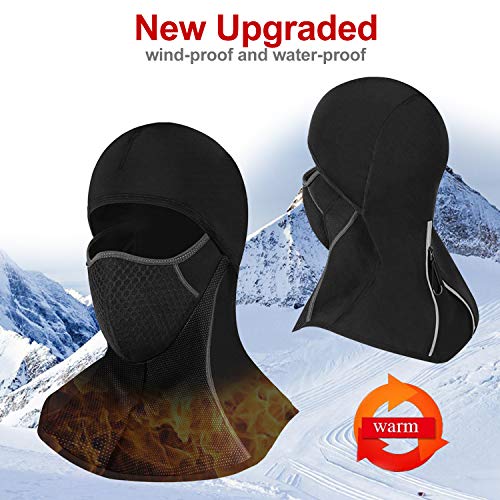 Kuyang Balaclava Windproof Ski Mask, Cold Weather Face Mask for Skiing, Snowboarding, Motorcycling & Winter Sports Black