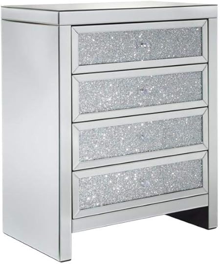 Birlea Vienna Mirrored 4 Drawer Bevelled Mirror Chest Crystal