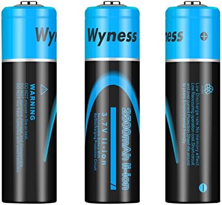 18650 3.7V 3000mAh Lithium Rechargeable Batteries with Fast Li-ion Battery Charger, 4 PACK