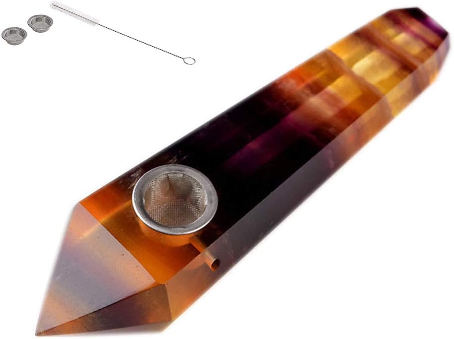 HEZ5 Natural Yellow Fused Tube with a carb - with 2 Filters and a Cleaning Brush - The