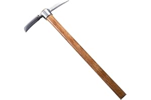 icross-ep Garden Pick Mattock Hoe, Pickaxe Heavy Duty Pick Axe Hand Tool for Transplanting Digging Planting Loosening Soil Camping Prospecting Hand Tools(23.6×11.4×1.6 Inches)