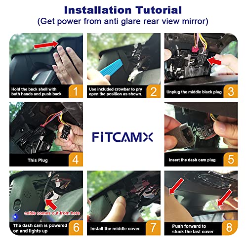 Fitcamx Dash Cam Compatible with BMW 5 7 Series 530i 540i 530e 740i 745e 750i M550i M760i Xdrive G30 G31 G11 6 Series Gran Turismo (G32), 4K WiFi Car Camera, Night Vision, UHD Night Vision, G-Sensor, 64GB Card
