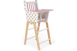 Janod Candy Chic Highchair – Wooden Baby Doll Chair - Ages 3+ - J05888