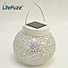 LiteFuze Mosaic Glass Rechargeable Solar Lamp with Night Auto-Sensor Switch - Blue
