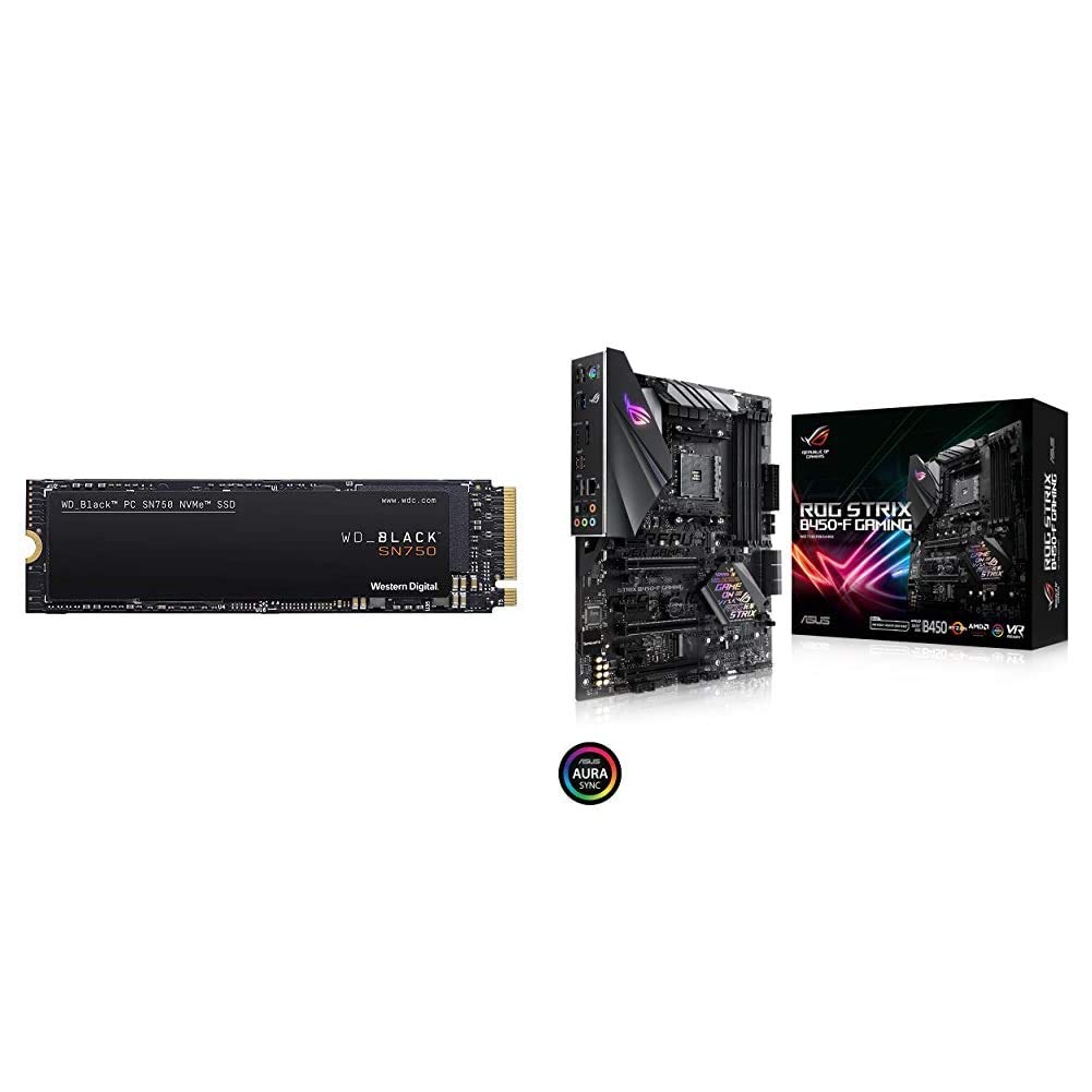 WD_Black SN750 500GB NVMe Internal Gaming SSD & ASUS ROG Strix B450-F Gaming Motherboard (ATX) AMD R