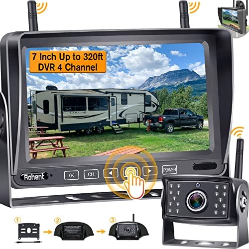 RV Backup Camera Wireless Bluetooth WiFi Rear View 7 Inch Monitor Touch