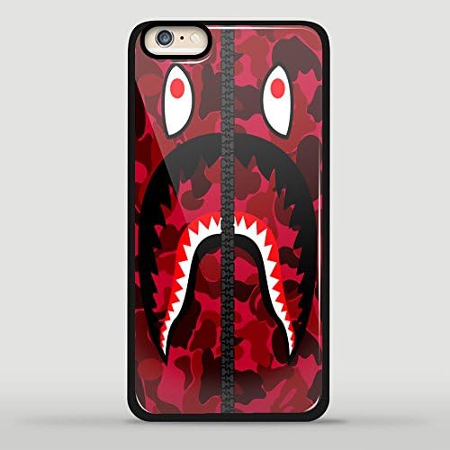 Red Bape Shark Army Military Texture for Iphone and Samsung Case (iphone 6 black)