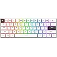 FANTECH MAXFIT61 Frost Wireless 60% Mechanical Keyboard, Type-C Compact 61keys Hot Swappable RGB Gaming Keyboard for Windows PC, Clicky Blue Switch - White