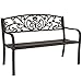 Best Choice Products 50-inch Outdoor Steel Park Bench w/Slatted Seat and Floral Scroll Design, Brown primary