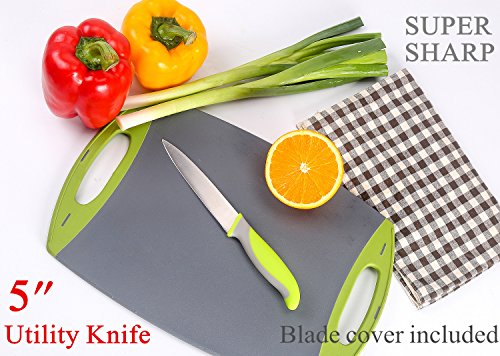 Kitchen Scissors 3-Piece Set WELLSTAR, Spring Loaded Poultry Shears, Heavy Duty Multipurpose Chicken Scissors, Ultra Sharp Utility Knife with Safety Blade Cover, Stainless Steel Kitchen Shears Set