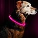 Led Dog Collar, BSEEN USB Rechargeable Flash Dog Necklace Light, Pet Safety Collar Makes Your Beloved Dogs Be Seen at Night for Small Medium Large Dogs(Pink)