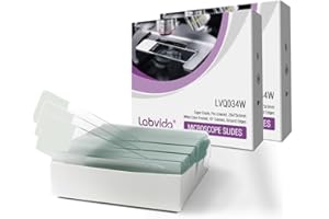 Labvida 144pcs of Pre-Cleaned White Color Frosted Microscope Slide, Dim.75mmx25mm, Super Grade Glass, Ground Edges, 45° Safety Corners, LVQ034W