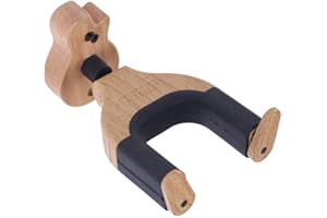 Wall Mount Guitar Hanger Hook Holder with Auto Lock Shape Solid Wood Base for Electric Acoustic Guitars Bass String Instrumen