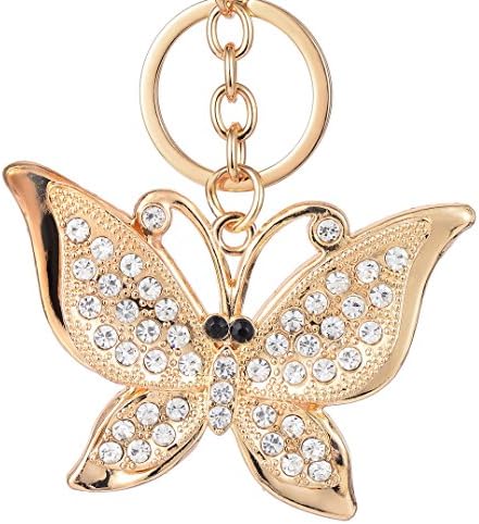 Keychain for Women AlphaAcc Purse Charms for Handbags Crystal Butterfly Pendant with Key Ring