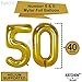 Black 50th Birthday Decorations Party KIT - Black Gold and White Paper Pompoms | Number 50 Gold Balloons | Circle Garland