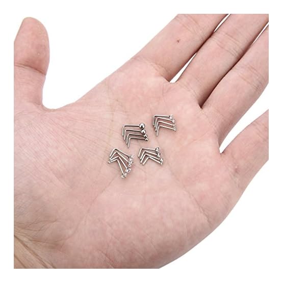 20G-16Pcs-Stainless-Steel-Stud-Nose-Ring-CZ-L-Shape-Nose-Body-Piercing-for-Womens-Mens 20G-16Pcs-Stainless-Steel-Stud-Nose-Ring-CZ-L-Shape-Nose-Body-Piercing-for-Womens-Mens