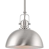 Kira Home Belle 9" Contemporary Industrial Pendant Light, Adjustable Length + Shade Swivel Joint, Brushed Nickel Finish