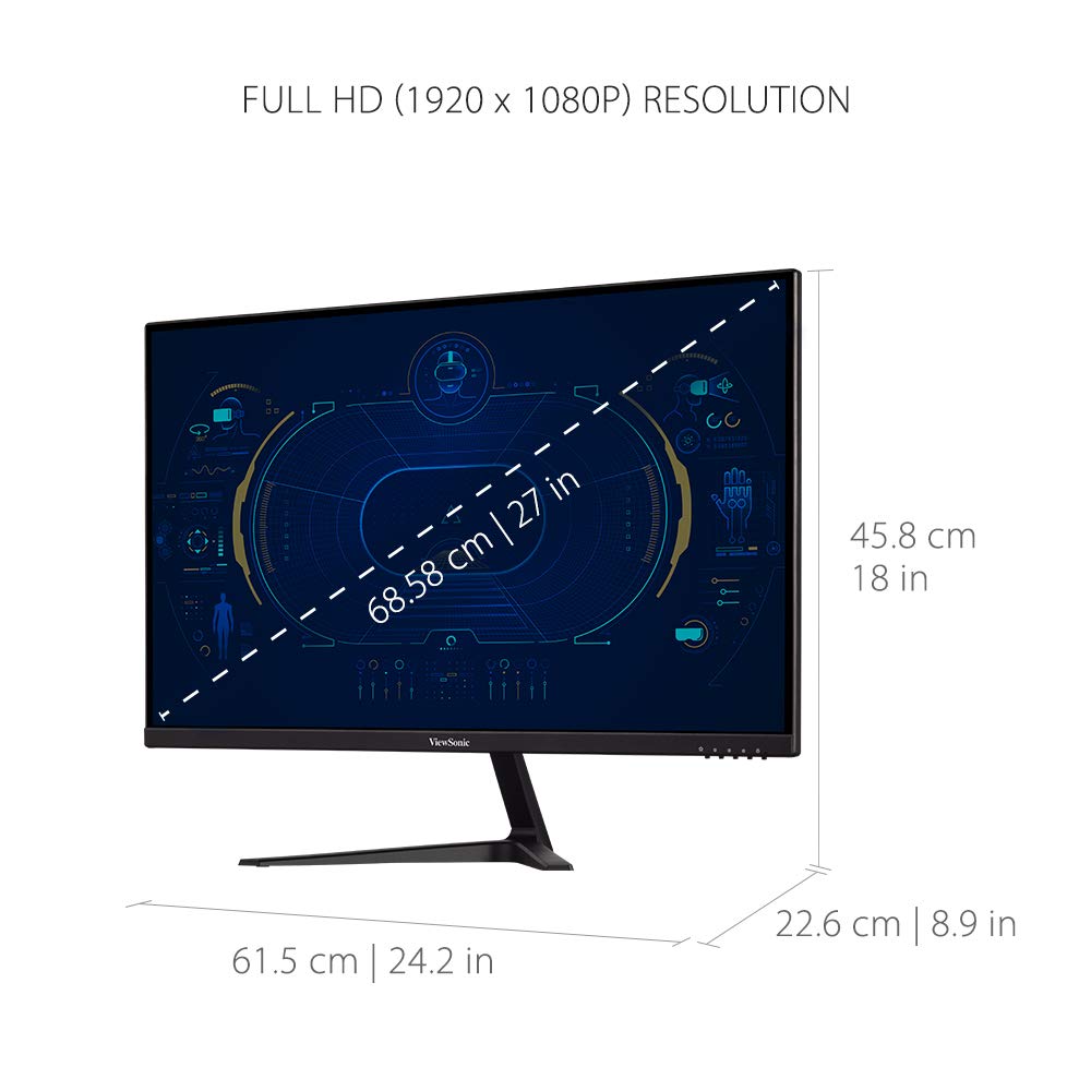 ViewSonic VX2718-P-MHD 27 Inch 1080p 1ms 180Hz Gaming Monitor with FreeSync, Eye Care, HDMI and DisplayPort