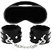 HLLMART Super Soft Comfortable Fur Leather Handcuffs and Eye Mask for Sex Play (black set)