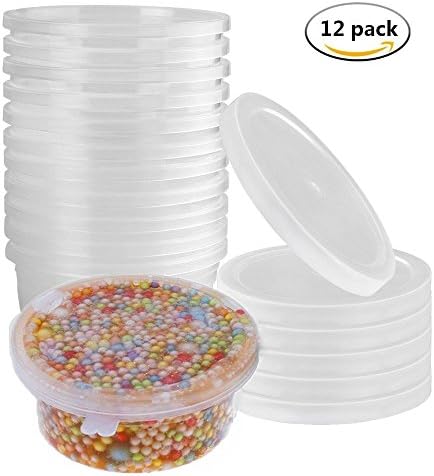 12 Pack Foam Balls Slime Storage Containers with Lids for 20g Slime