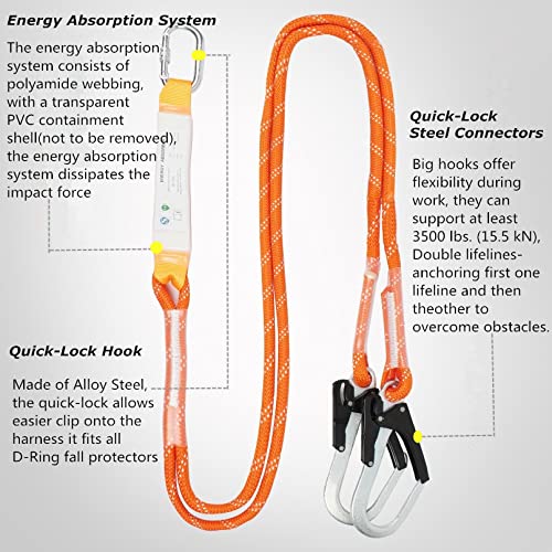 GLOROUSCHU Full Body Safety Harness Tool Fall Protection，OSHA/ANSI