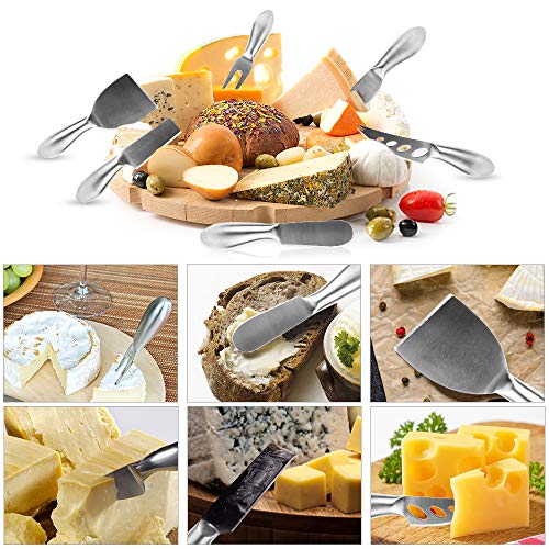 image for Freehawk Cheese Knife Set, 6-Piece Elegant Stainless Steel Cheese kniv