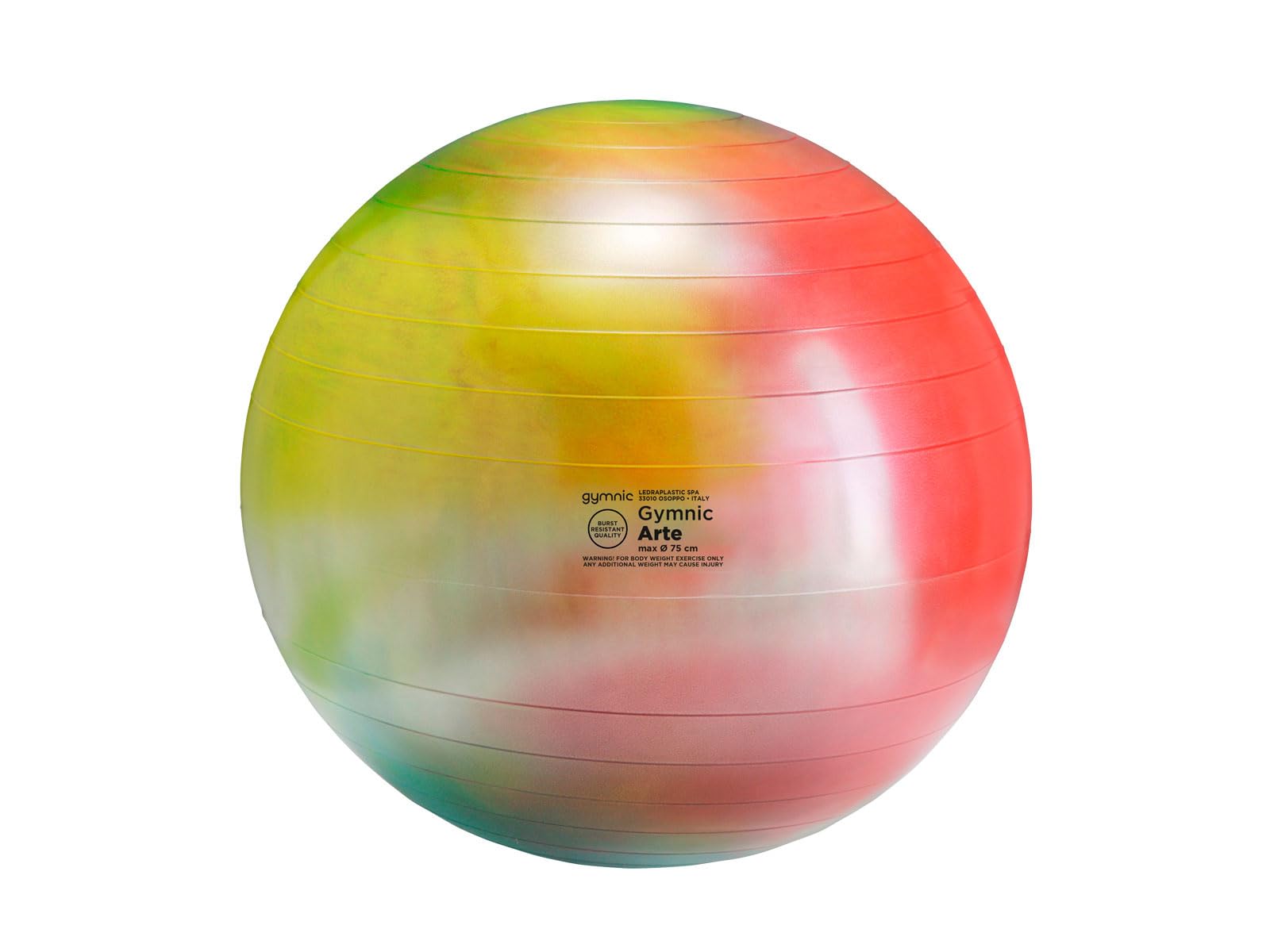 GYMNIC Arte Multi-coloured gymnastic ball for fitness max Ø 75 cm, physiotherapy and rehabilitation, ideal for postural exercises and as a dynamic seat, class I medical device
