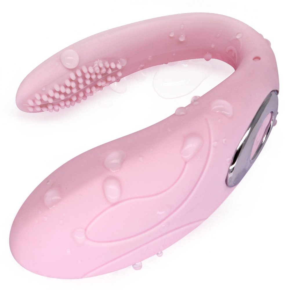 Paarvibrator Partner Vibratoren für Frauen und Paare,Silikon Paarvibratoren für Sie Klitoris und G-punkt Stimulation,Sexspielzeug - Wiederaufladbar,Leise,Hellrosa