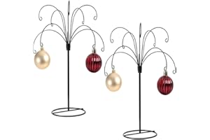 HOHIYA 2 Pcs 13.5 Inch Ornament Display Stand Hanger Holder Hanging Wire for Ball Christmas Easter Decorations Taiwan Made Black Max Loading 1.5 LBS