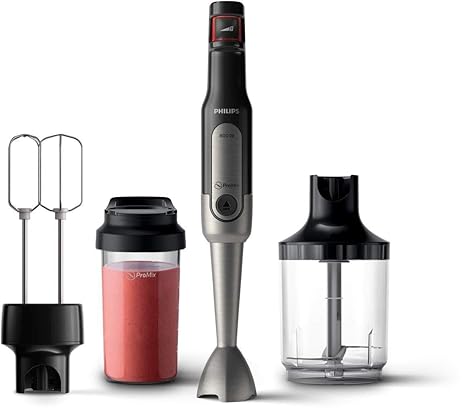 Philips Stabmixer Viva HR2653/90 (800W, SpeedTouch, inkl. 2-in-1 Togo Trinkflasche, Zerkleinerer) edelstahl