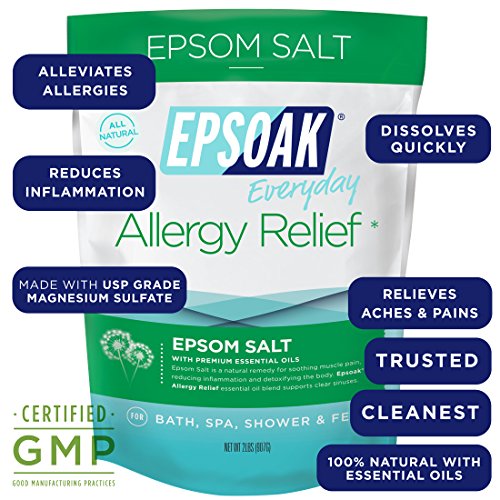 Epsoak Epsom Salt 2 lbs. Allergy Relief Bath Salts For Bath, Spa