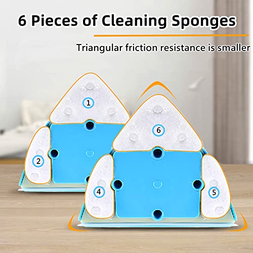 MAKINGTEC Magnetic Window Cleaning Tools, Double-Sided Window Cleaner Glass Wiper, Washing Brush Tools, Outside Window Cleaner Tool, for High-Rise Double Glazed Windows (Glass Thickness（4-22mm）)