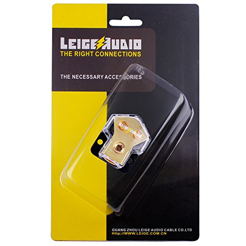 LEIGESAUDIO Copper 0/2/4 Gauge in 4/8/10 Gauge Out Amp Power Distribution Block for Car Audio Splitter (1 in 2 Out)