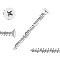 Viti Lamiera Testa Piana Phillips #12 X 2" In Acciaio Inox, Confezione Da 50