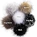 Auihiay 12 Pieces Faux Fox Fur Fluffy Pompoms Ball Include Lobster Clasp and Split Key Ring with Chain for DIY Keychains Hats Shoes Scarves Bag Charms (Dark Mix Colors)