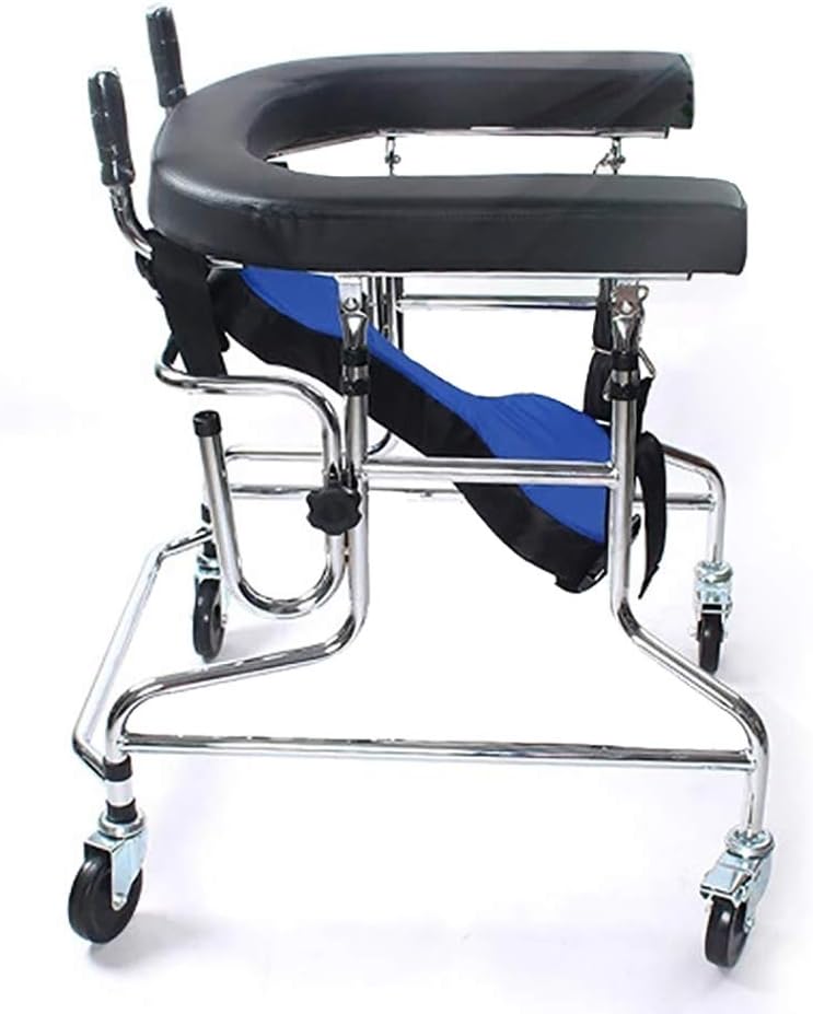 QETU Children's Wheeled Walker Wheelchair, Highly Adjustable Cerebral Palsy Hemiplegia Lower Limb Training Standing Frame Rehabilitation Equipment