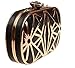 KISS GOLD(TM) Exquisite Leather Metal Hollow Designer Clutch Bag Evening Handbags (Black)