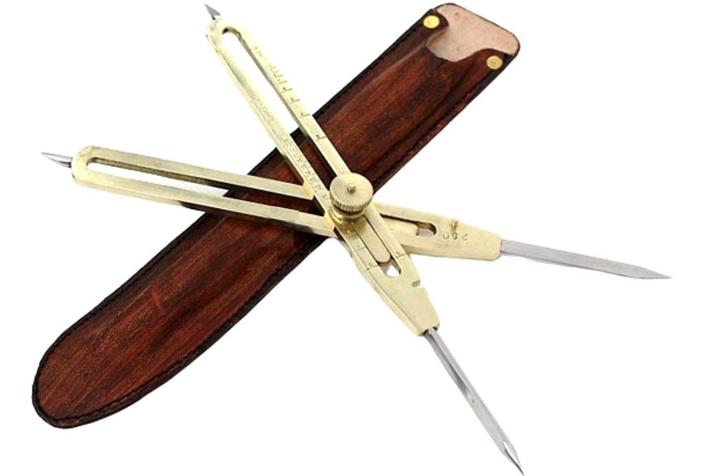 Artist Proportional Scale Divider Drawing Tool Professional 9” Long Solid Brass with Heavy Duty Steel Point