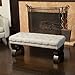 Great Deal Furniture Colette Tufted Light Brown Fabric Ottoman Bench