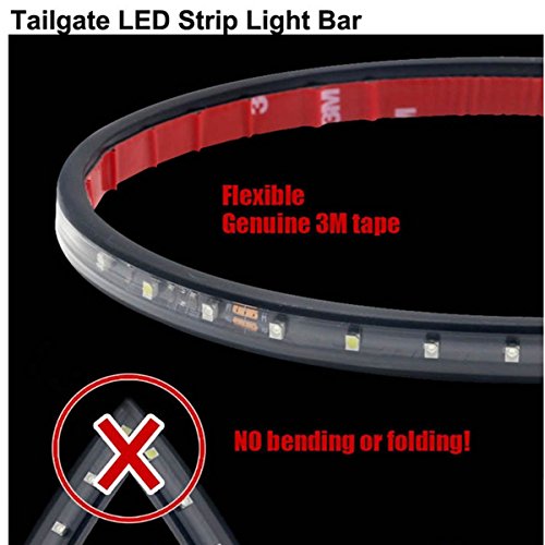 Wiipro 60'' Truck Tail Brake Lights Strip Red/White Reverse Turn Signals Bulb for Trailer Pickup SUV Ford GMC Toyota 4x4 Dodge Ram Chevy chevrolet Silverado