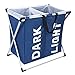 Chrislley X-Frame Laundry Hamper Basket Dirty Clothes Laundry Basket Large Home Laundry Hamper Sorter Laundry Bag (Blue)