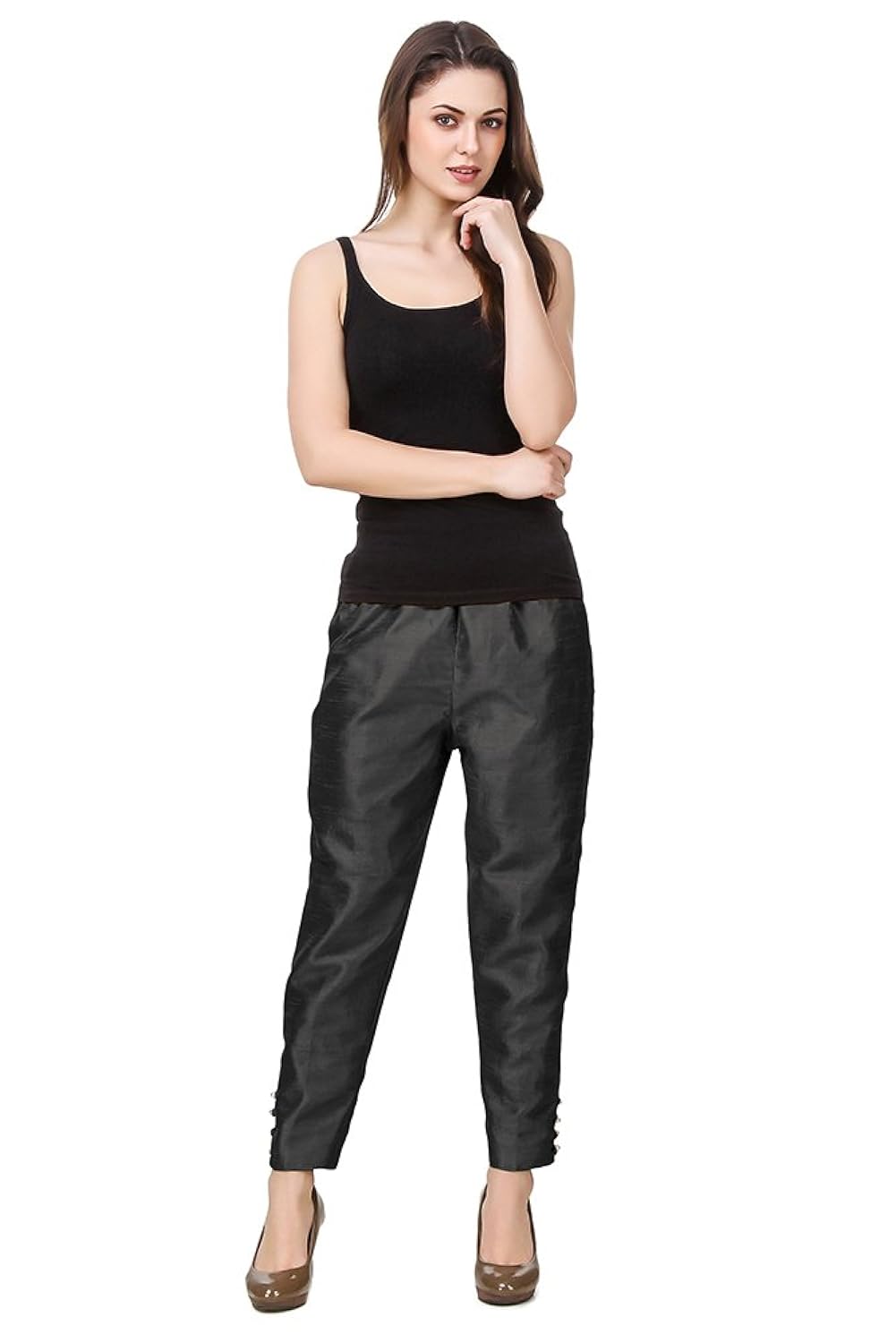 oneoeightdesigns women's cotton silk pants and pearl finish buttons