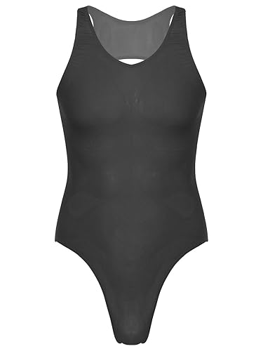 CHICTRY Men One Piece Sleeveless Cutout Leotard Bodysuit Swimsuit