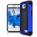 LG L70 Case, LG Optimus Exceed 2 Case, MagicMobile® [Dual Armor Series] Hybrid Impact Resistant LG L70 Shockproof Tough Case Hard Plastic + Silicone Protective Cover for LG Optimus Realm [Black/Blue]