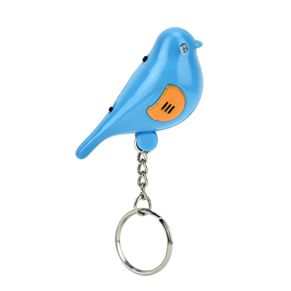 Keys Finder, Bird LED Whistle Key Finder Intelligent Voice Control Keychain (Blue)