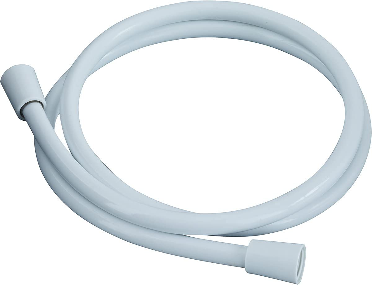 Merriway BH05815 PVC Shower Hose with Tapered Collar, 1.5 m (58.5 inch) x 11 mm Inner Dimension - White