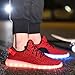 PENGCHENG Men's Women's 7 Colors LED Shoes Fashion Sneakers Sports Shoes Size 6.5 US Red
