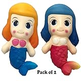 Tornado Alley Distributors Magical Mermaid Squishies | Pack of 2 Blue Pink | Super Soft Squishy Slow Rising Dough That Amazing Little Girl in Your Life