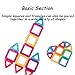 Magnet Tiles Building Block, Cossy 45 PCs Magnetic Stick and Stack Set for girls and boys, Perfect STEM Educational Toys for Kids Children